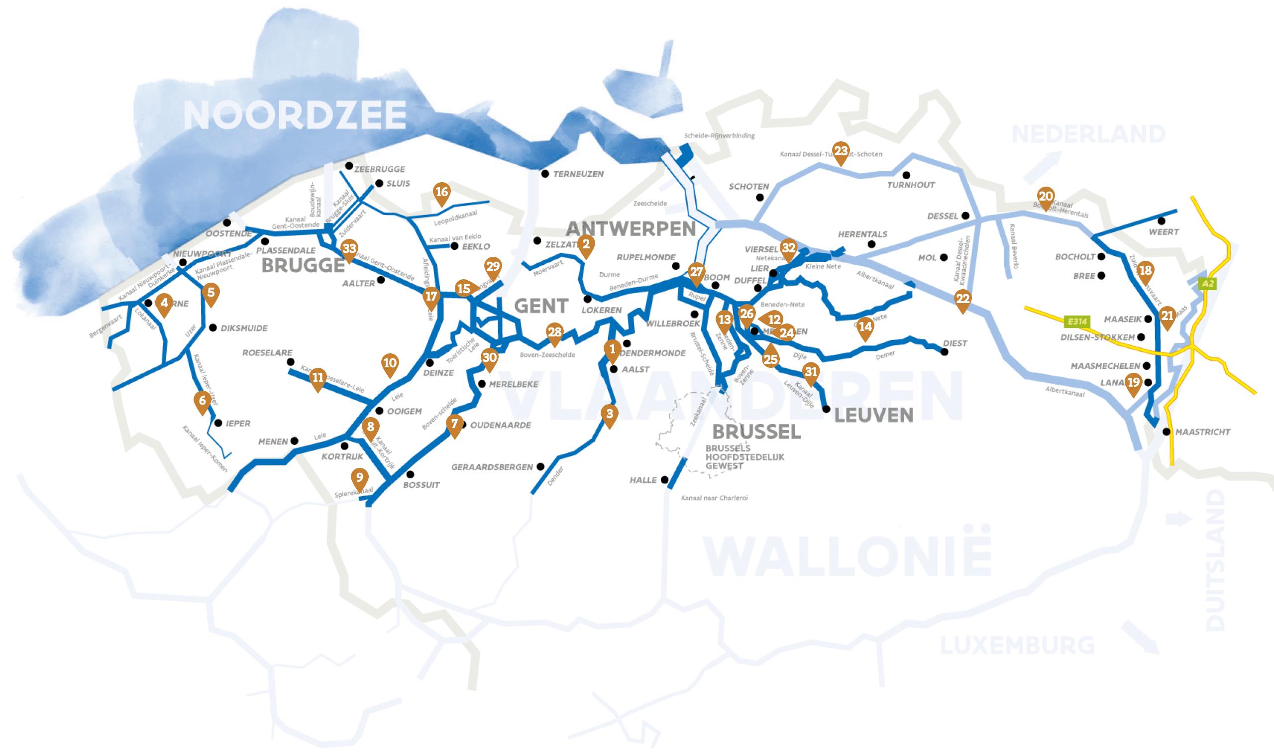 Kaart van Vlaanderen